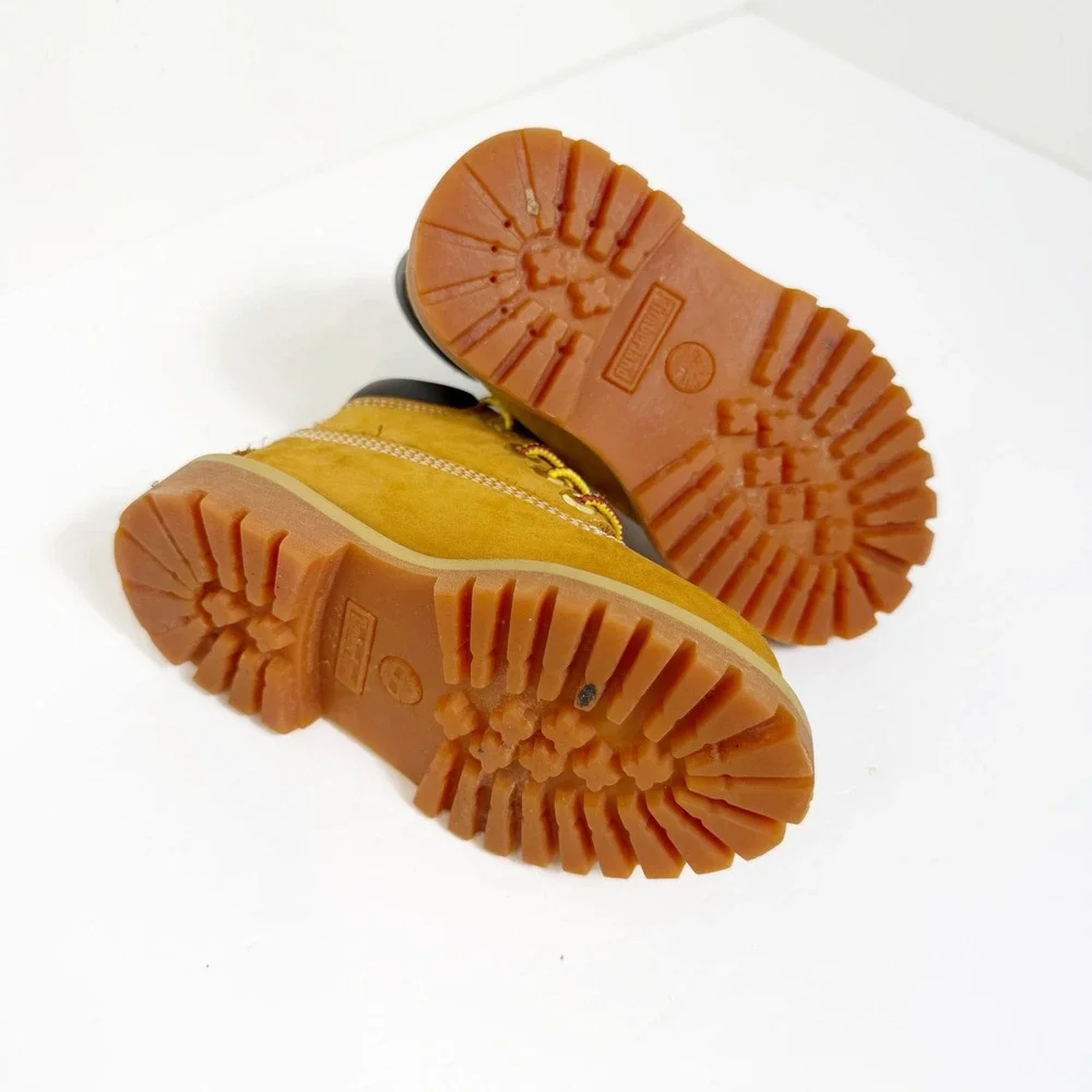 Timberland 6-Inch Premium Boots Unisex Kids Toddler 6 Wheat Nubuck Leather Lug